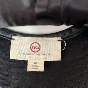 Race back black tank with leather trim